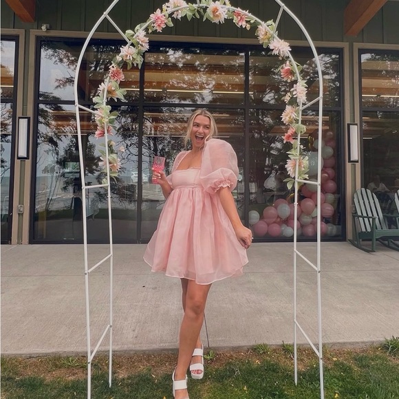 Vici Dresses & Skirts - Pink Puff Sleeve Dress